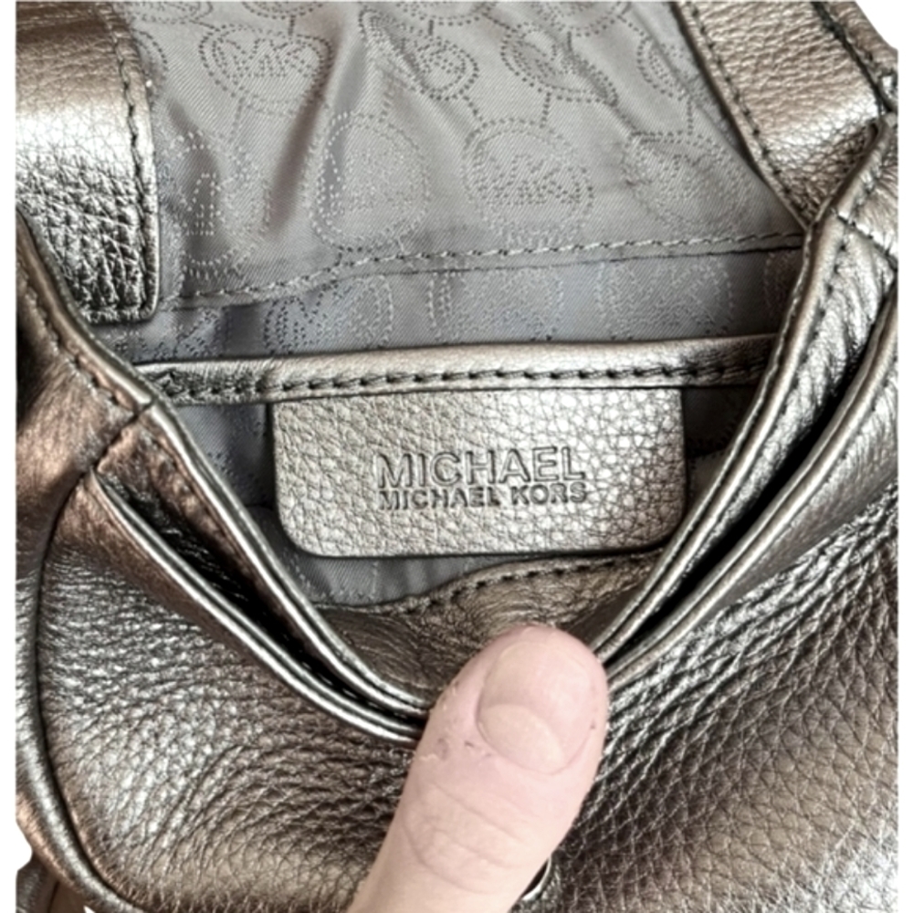 Michael Kors Gray Fur And Leather Crossbody Bag NWT - Picture 7 of 15